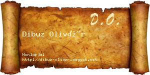 Dibuz Olivér névjegykártya